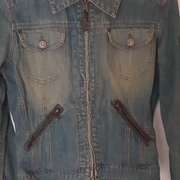 Jacob Connexion Denim Jacket Zip Up Super Cute - Picture 2 of 11
